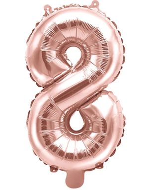 Tallet 8 - Rose Guldfarvet JUMBO Folieballon 86 cm