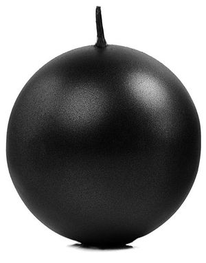 Metallisk Sort Kugleformet Stearinlys 8 cm